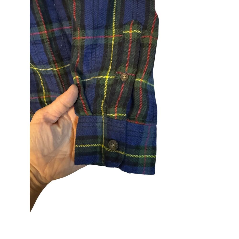 Jachs New York Men's Recycled Flannel Blue/Green Shirt Large Gorpcore Classic - Picture 3 of 12